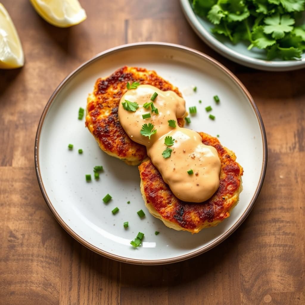 Fiskekaker med chipotle-krem