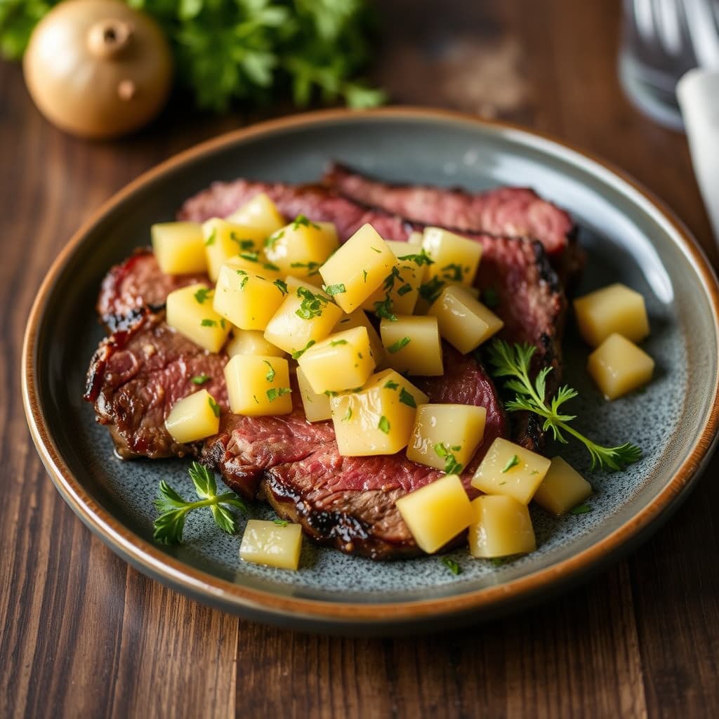 Flankestek med melonrelish