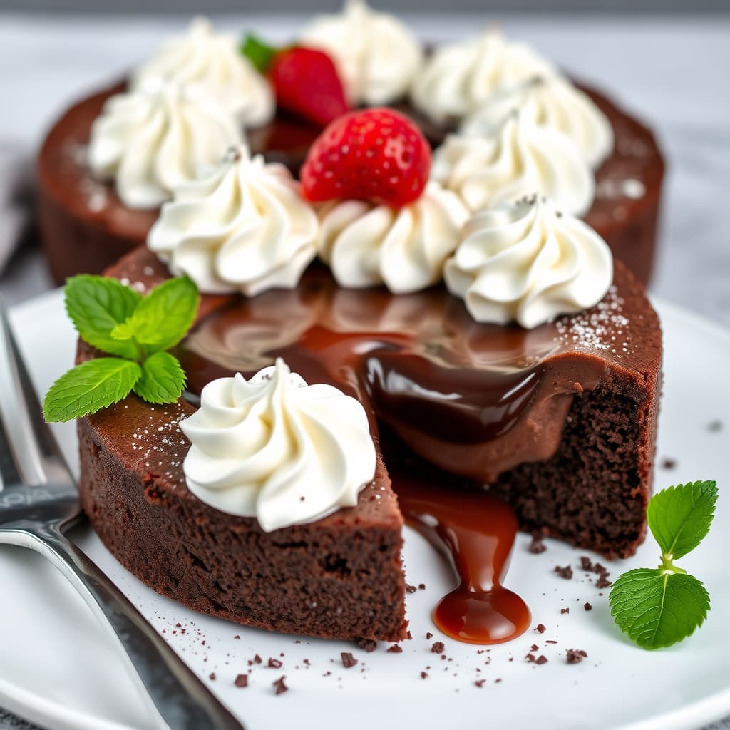 Flytende sjokoladekake med flytende kjerne