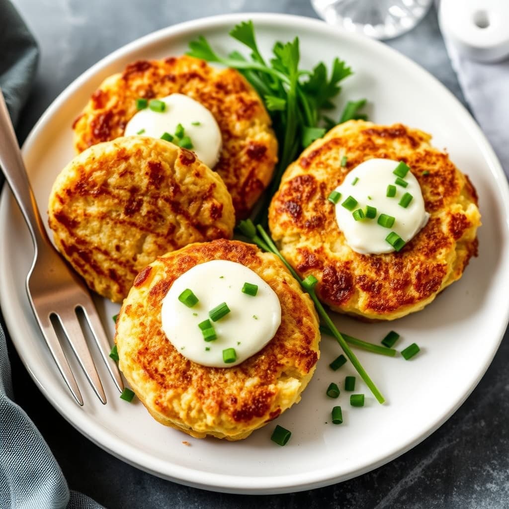 Fontina-risottokaker med fersk gressløk