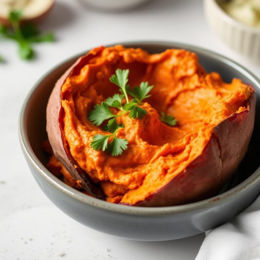 Forhåndslagde piskede søtpoteter