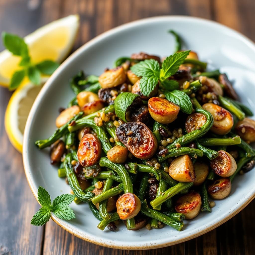 Forkullet romanesco med ansjoser og mynte