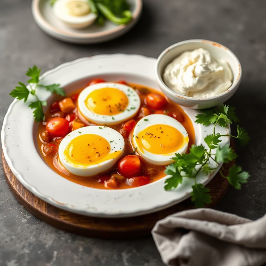 Forrettfat med hjemmelagde egg