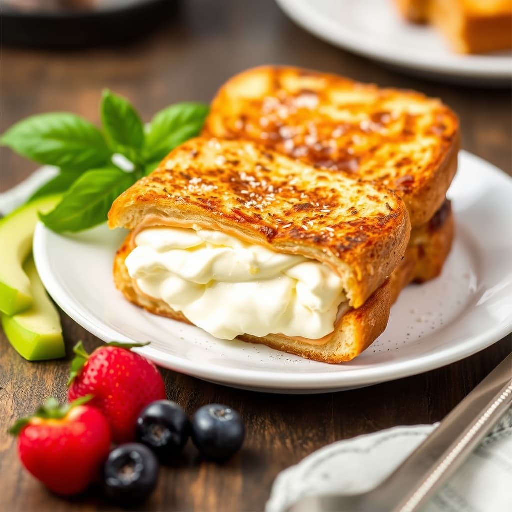 Fransk toast fylt med kremost