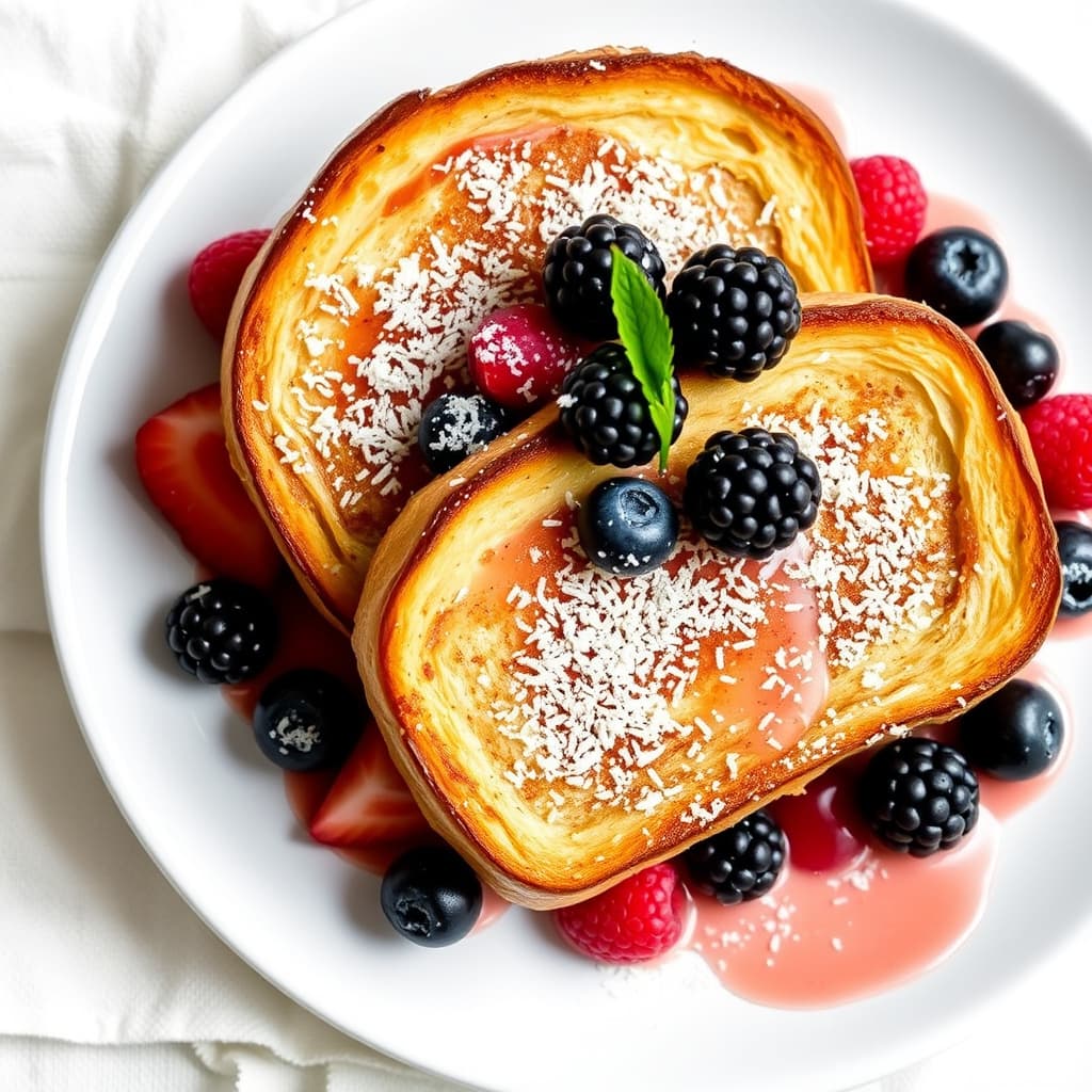 Fransk toast med blandede bær