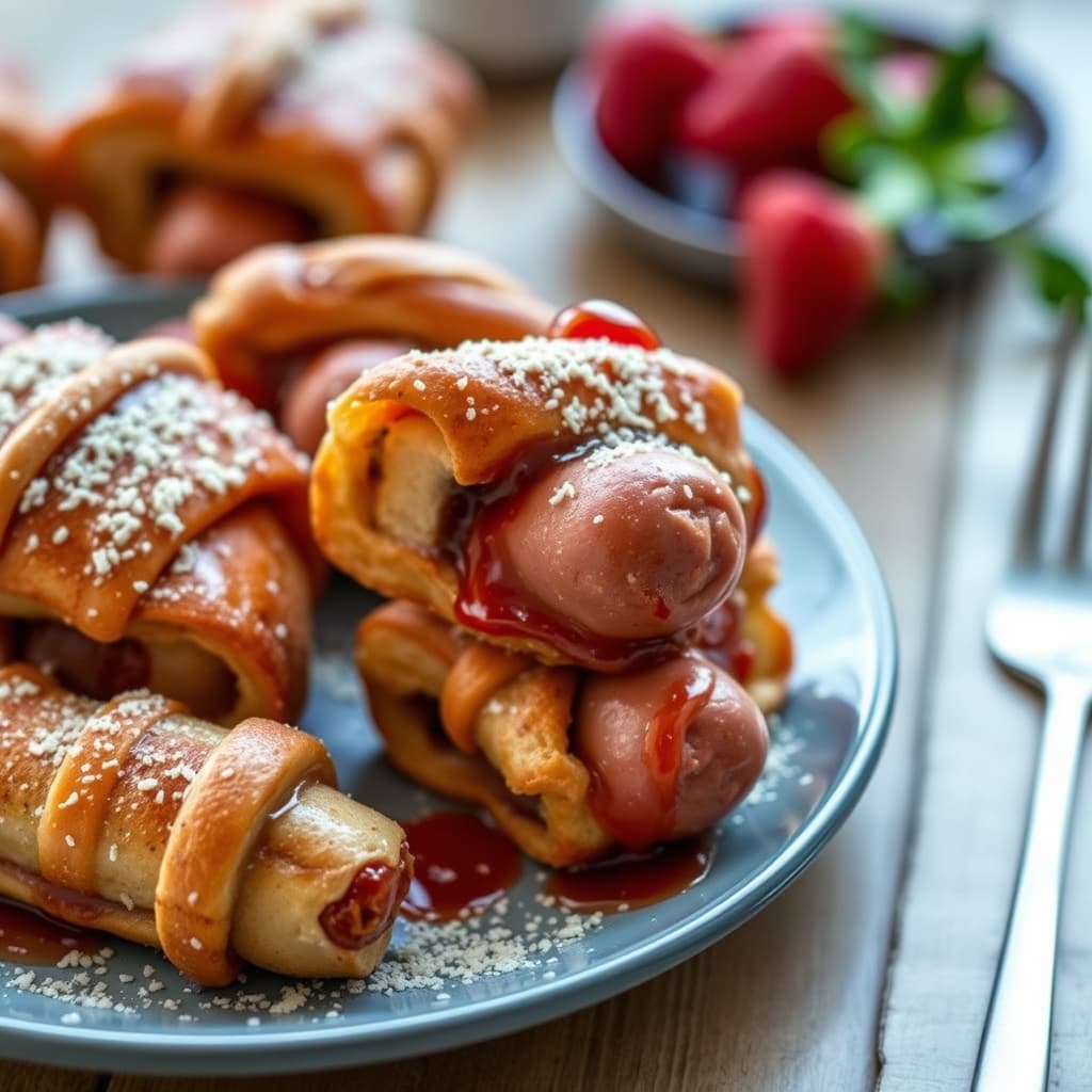 Fransk toast og pølser i dyne