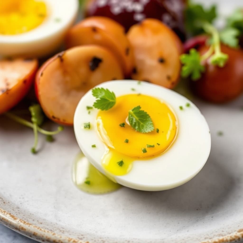 Fransk vinaigrettesalat med hardkokt egg