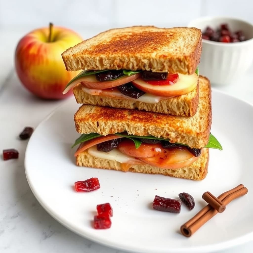 Franske eple- og rosinsandwicher