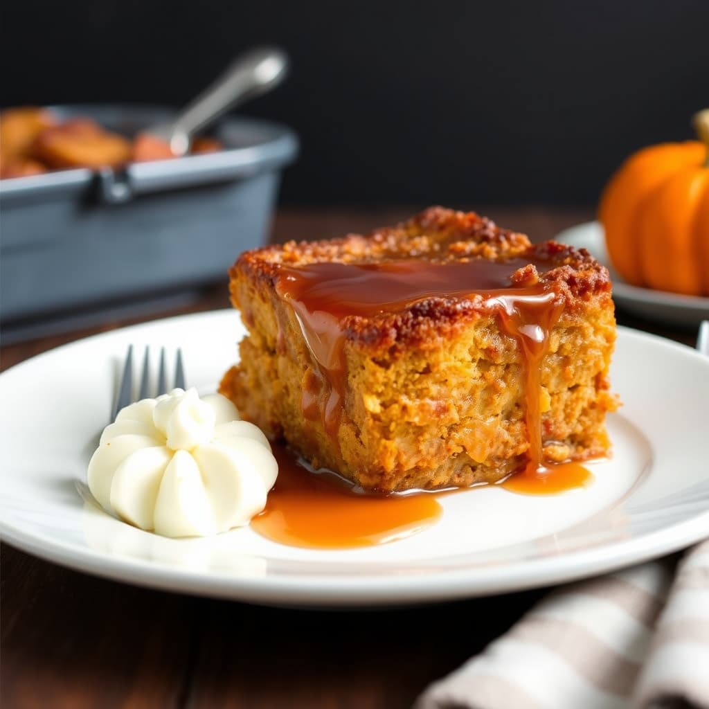 French Toast Bread Pudding med gresskar- og lønnesirup