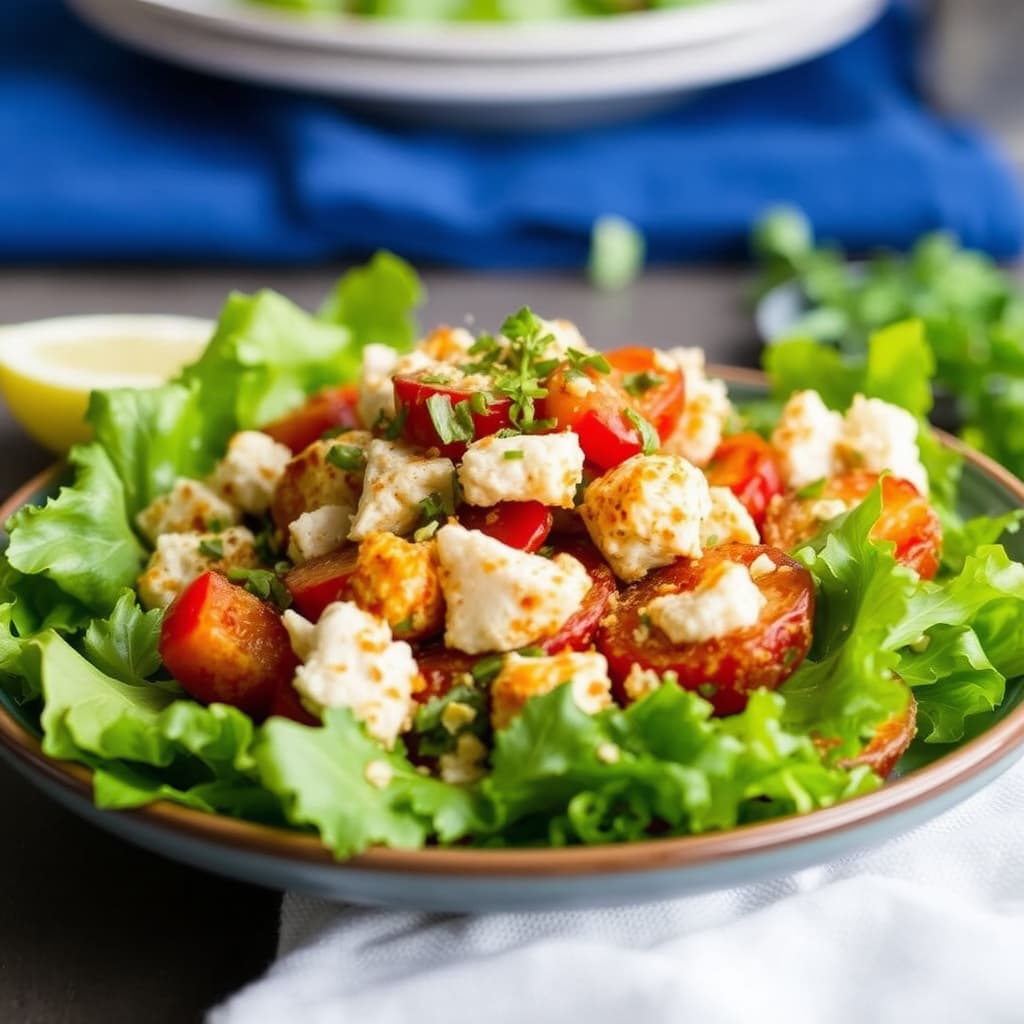 Fried Green Tomato- og krabbesalat med sumakvinaigrette