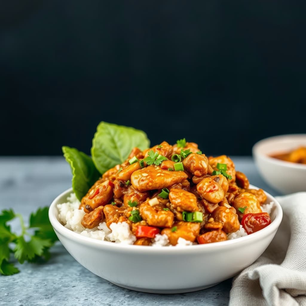 Fristende thailandsk nøttekylling