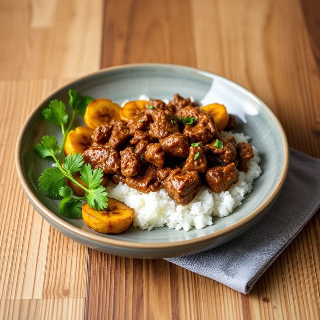 Friterte plantains med krydret kjøtt: Piononos