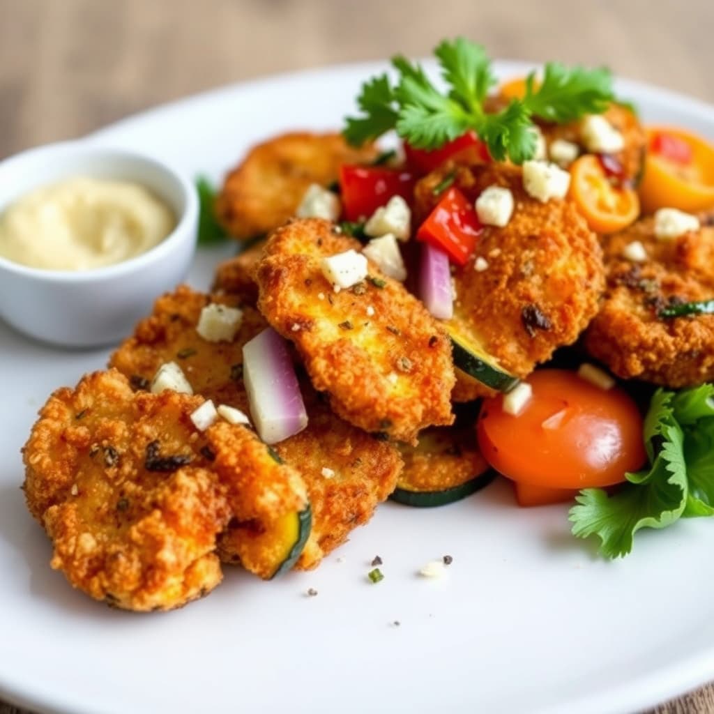 Friterte squashsalater