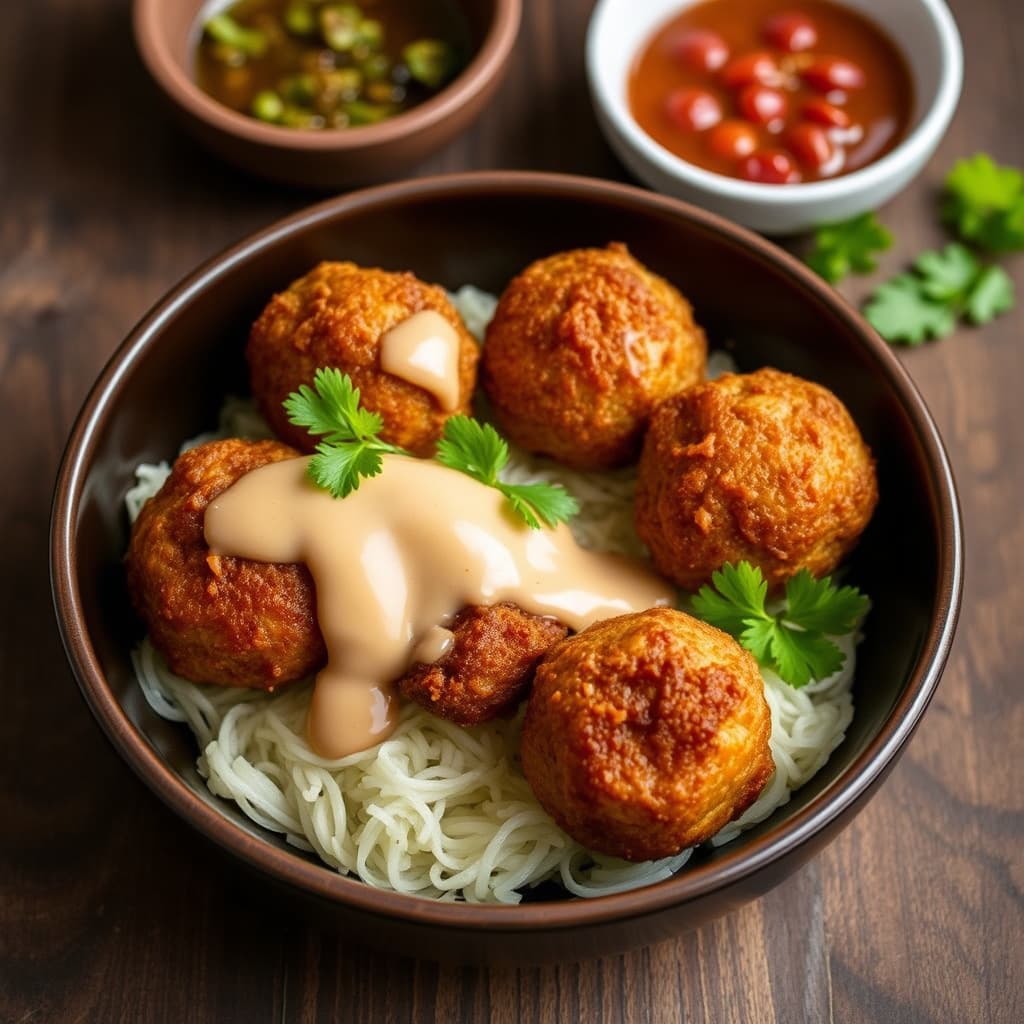 Friterte svinekjøtt- og yuccaballer: Carimanolas