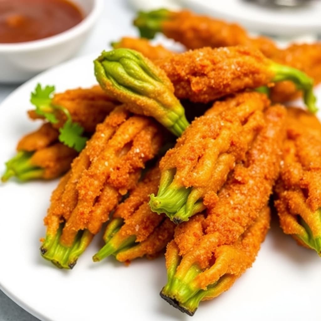 Friterte zucchini-blomster