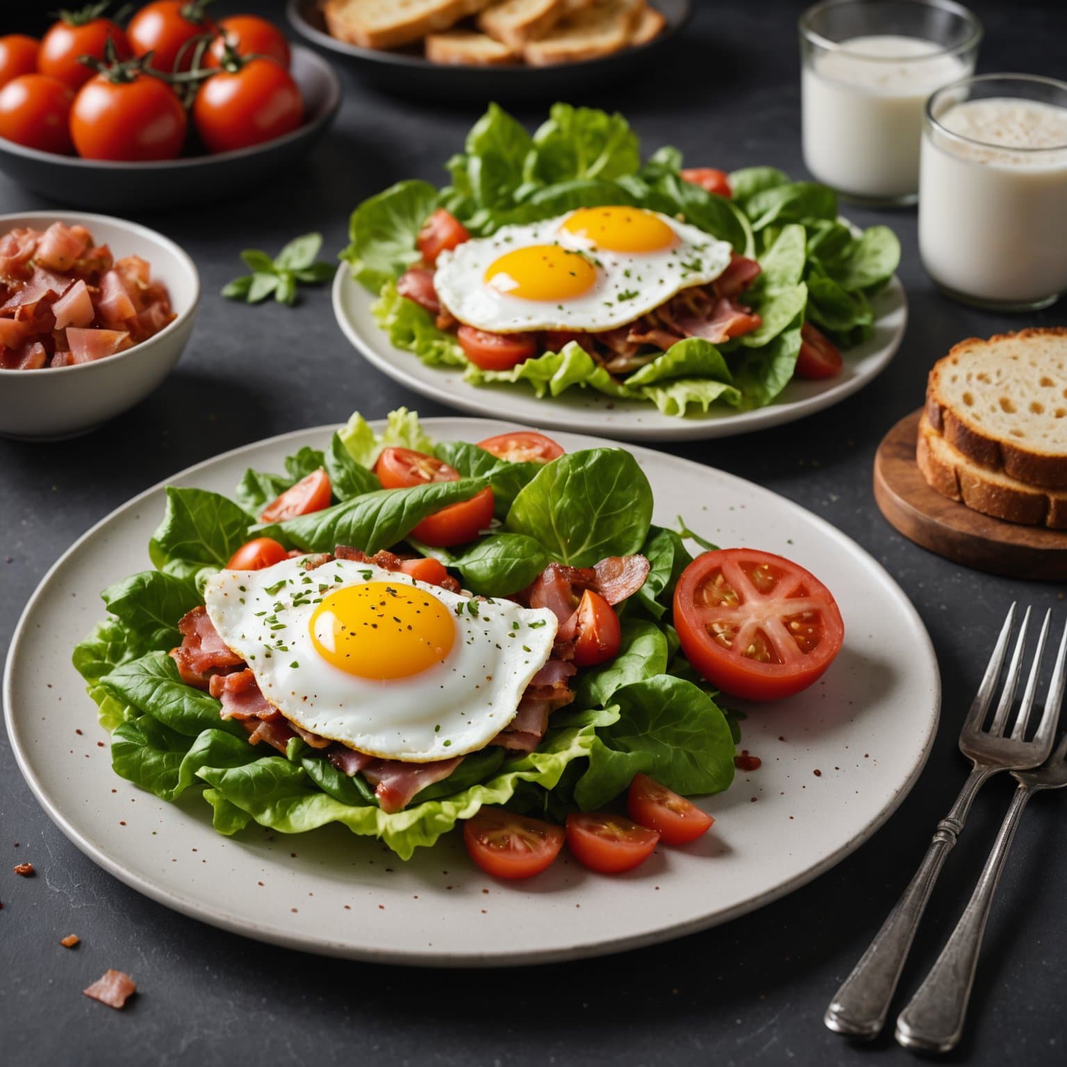 Frokost: PLT (pancetta, salat, tomat)