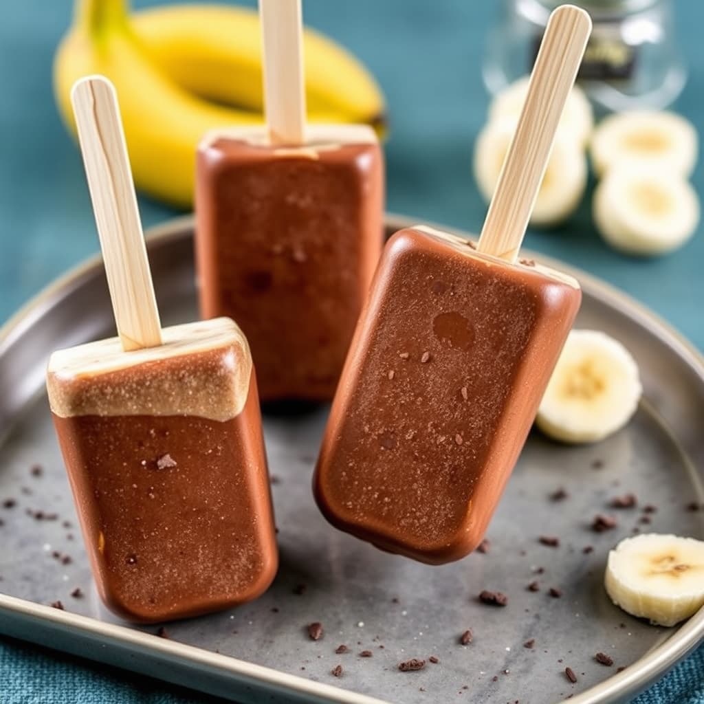 Frosne sjokolade-bananpops