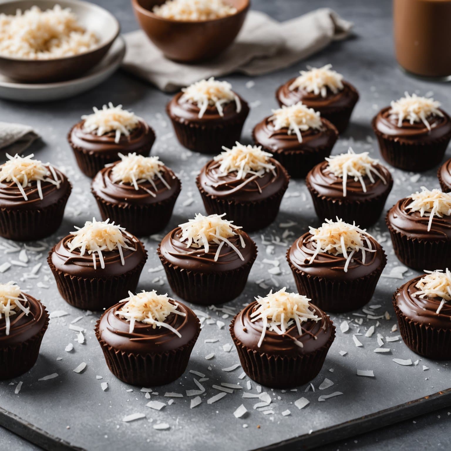 Frosne sjokolade- og kokosgodbiter