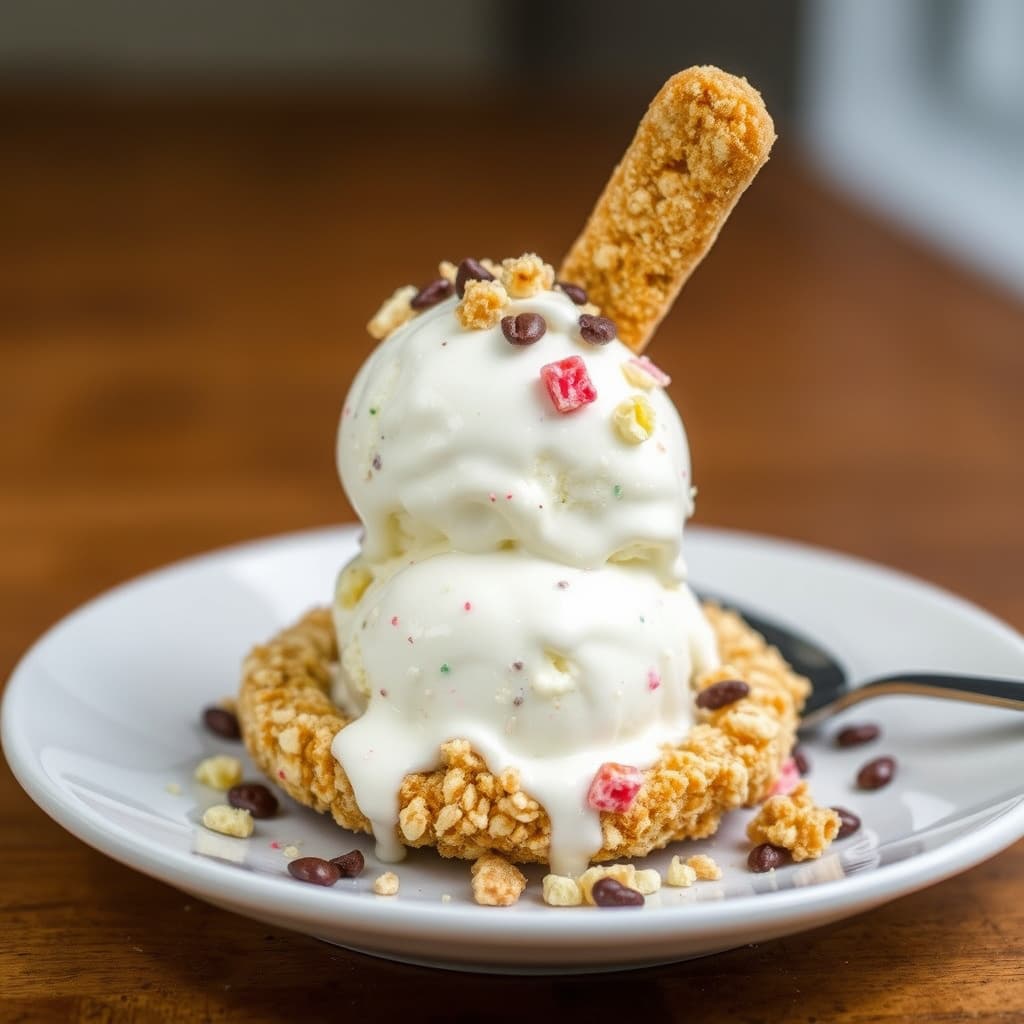 Frossen iskrem med kornbunn