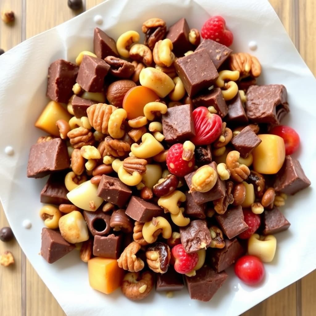Frukt- og nøttechokladbiter