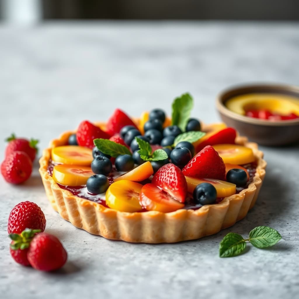 Frukttærte med blandet frukt