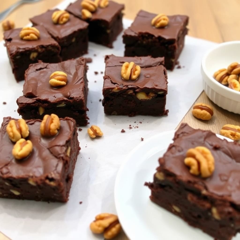 Fudge-brownies med valnøtter