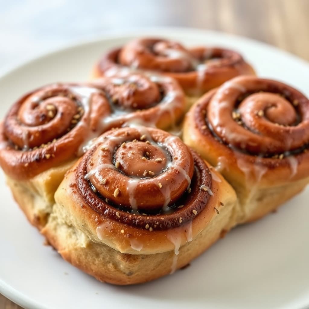 Fullkorns kanelboller med klebrig glasur