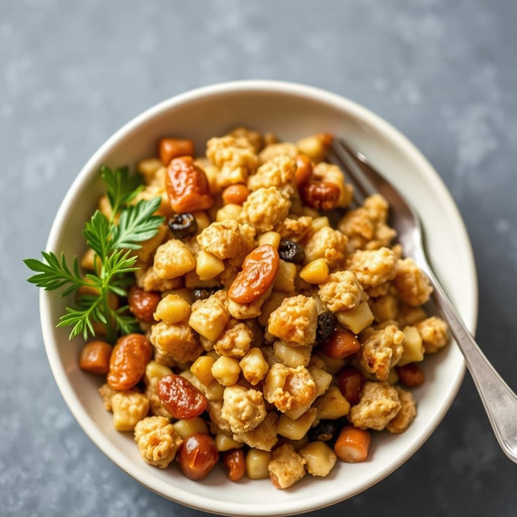 Fylling med gyldne rosiner og valnøtter