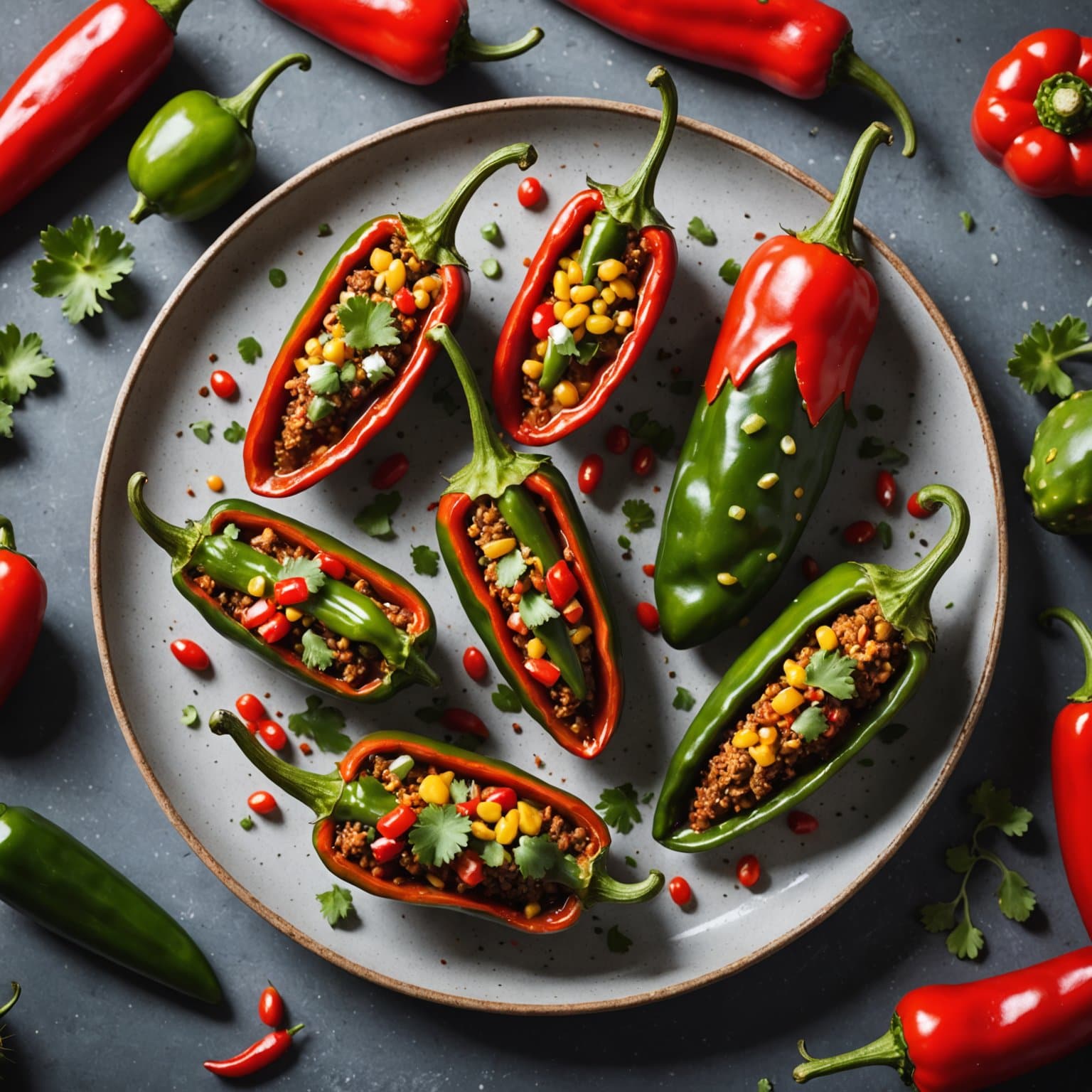 Fylte chili med kaktus