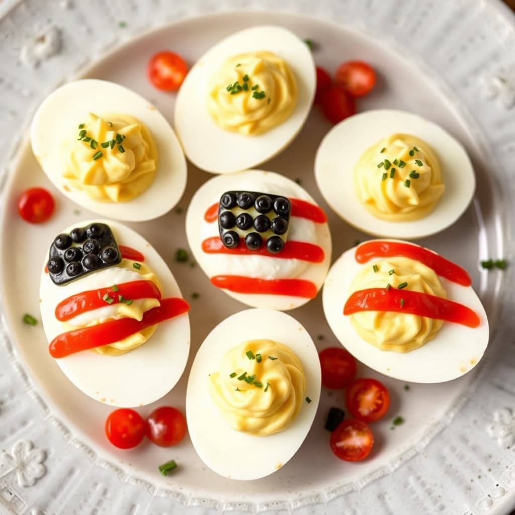 Fylte egg med amerikansk flagg