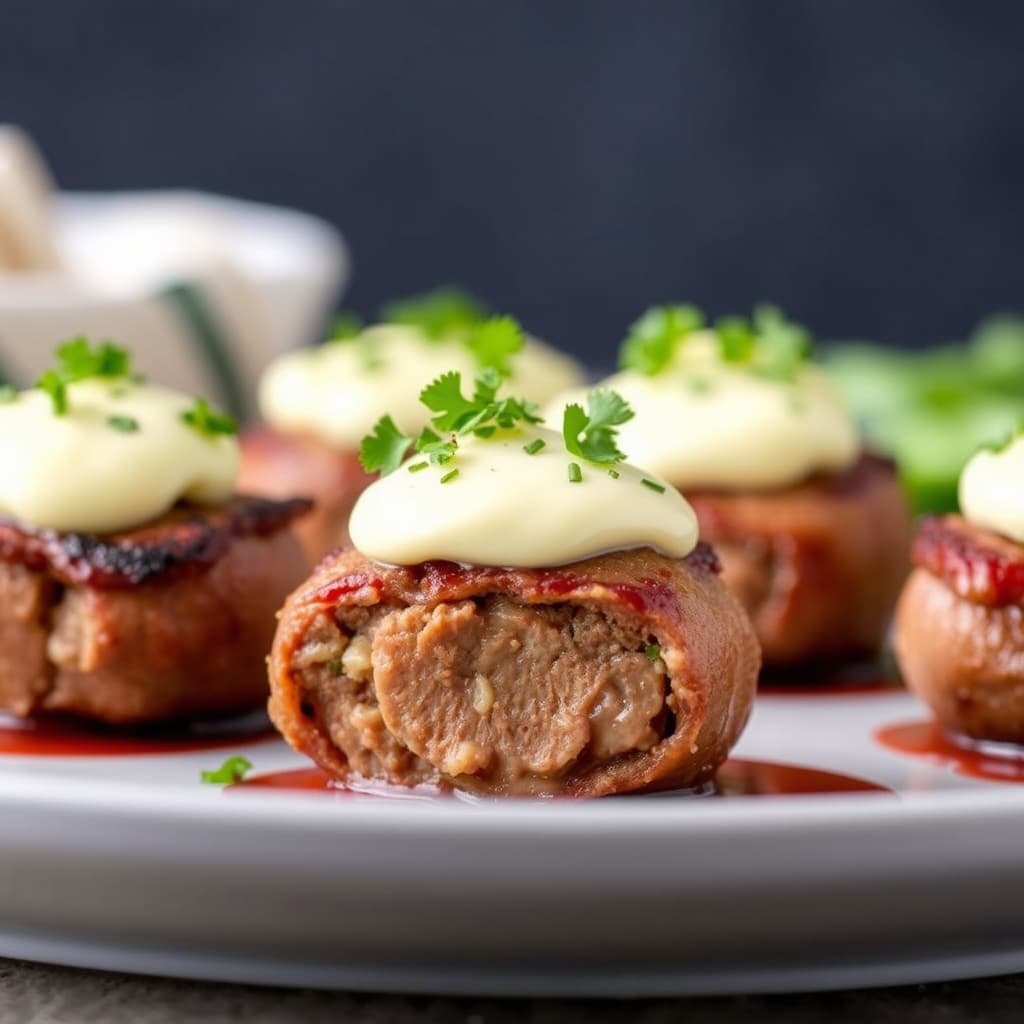 Fylte filet mignon-biter