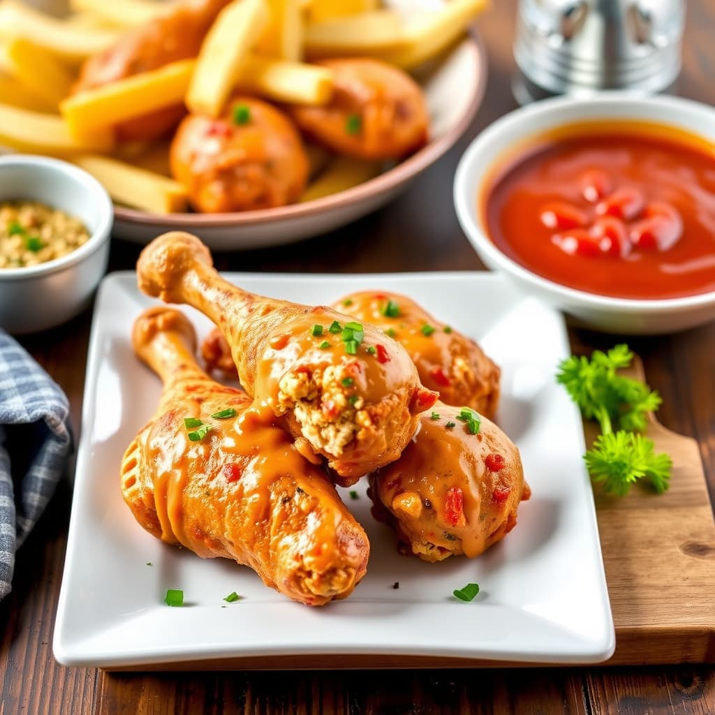 Fylte kyllinglår med krydret fyll