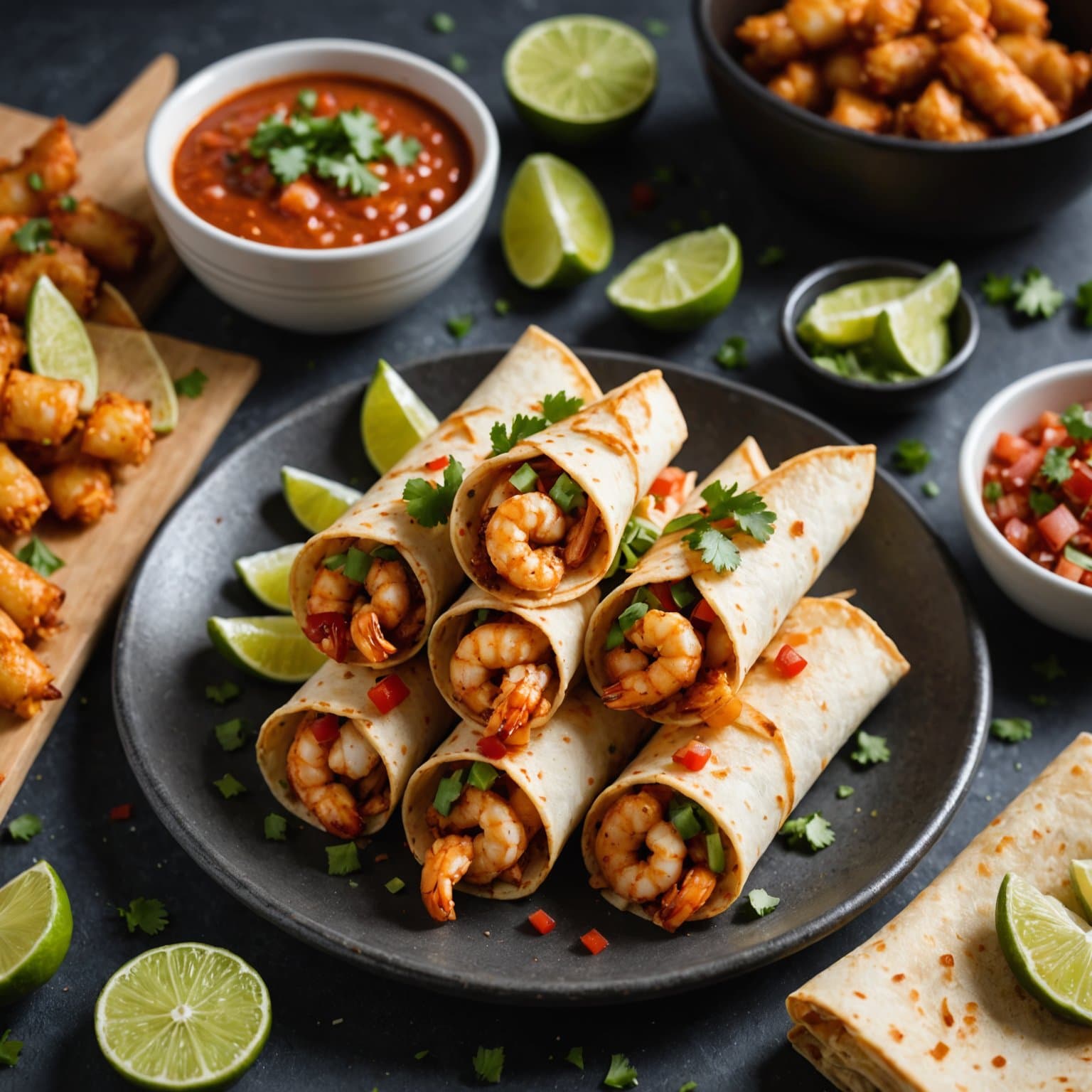 Fyrverkeri-reker taquitos