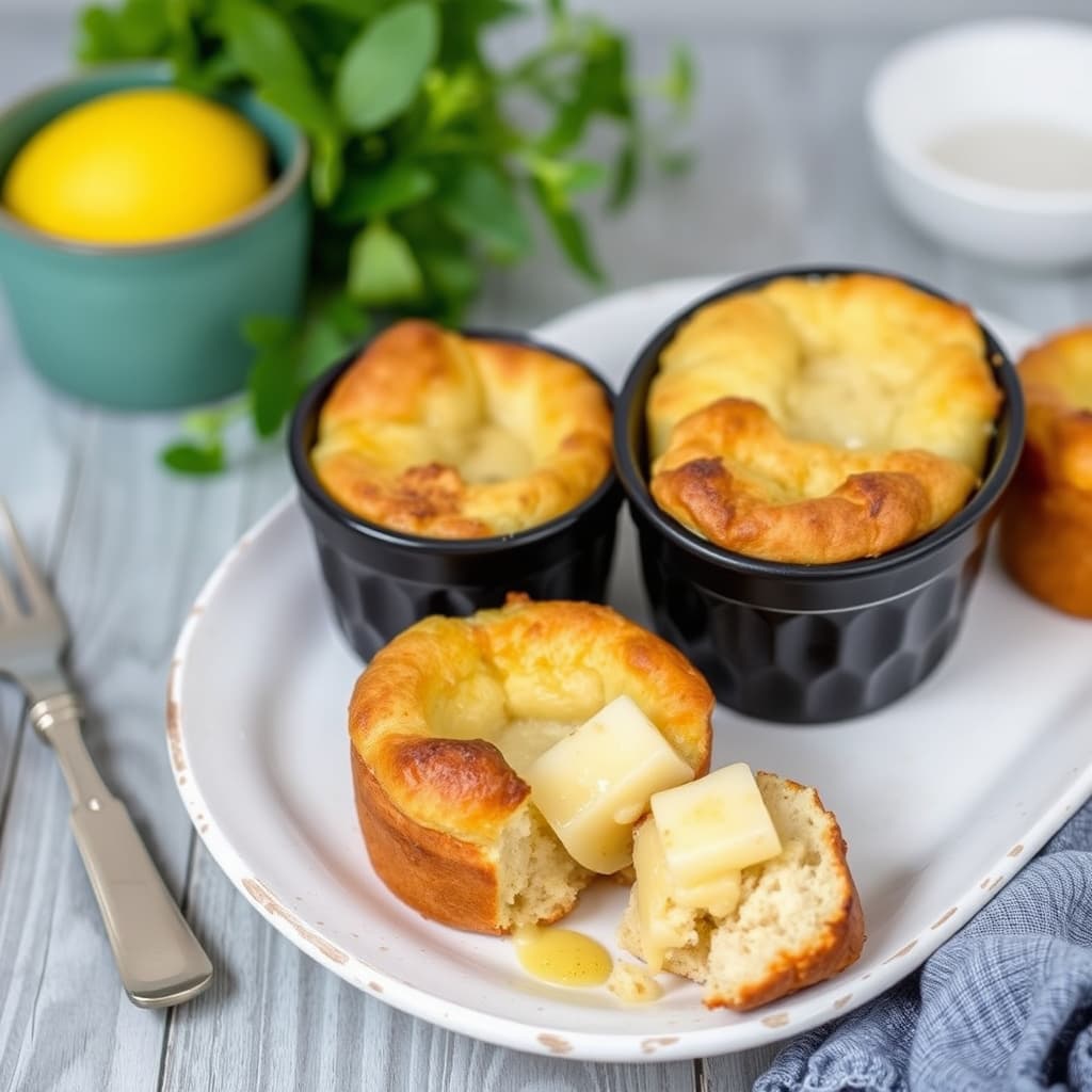 Gårdsost- og karvebrød med soda og puddinger
