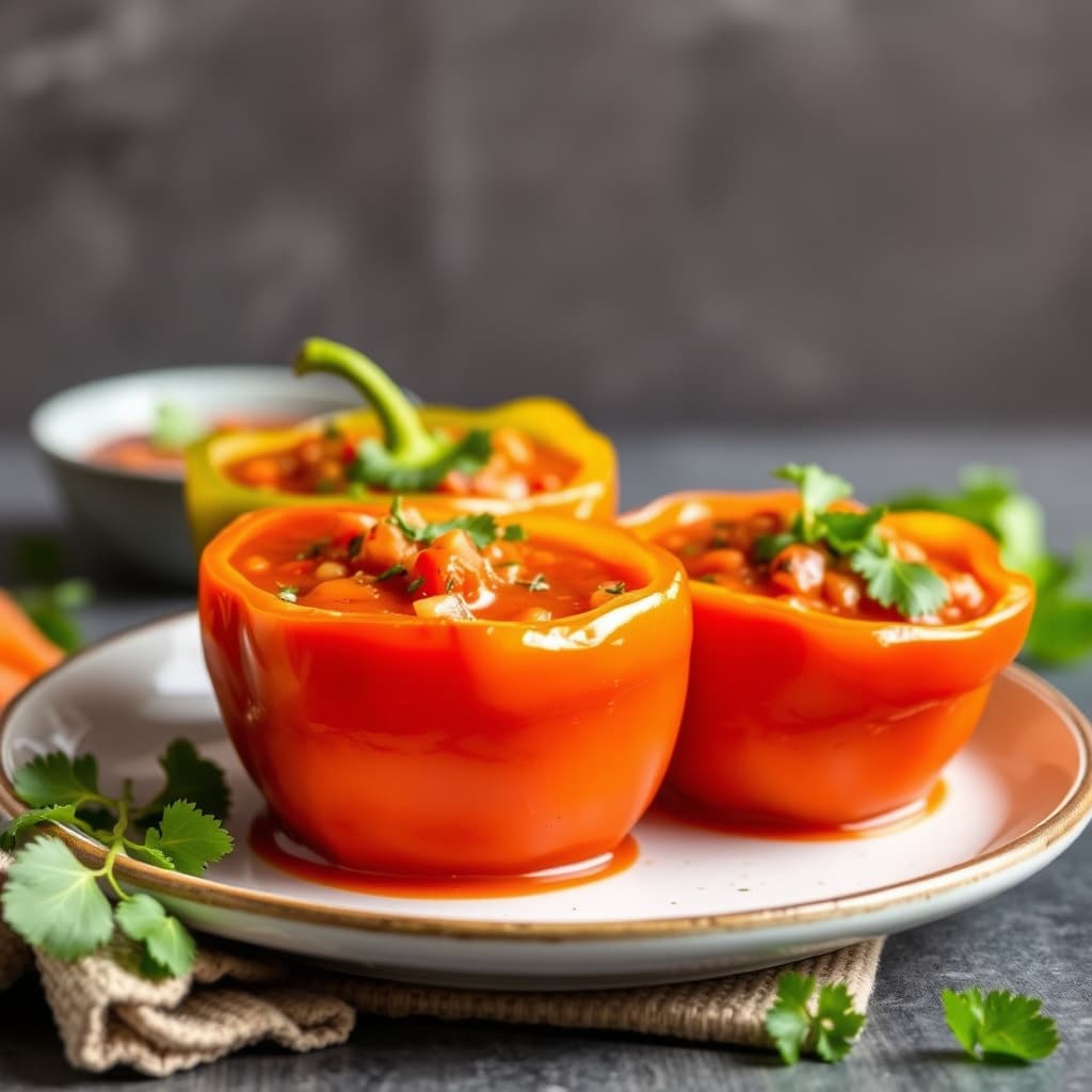 Gazpacho servert i paprikaer