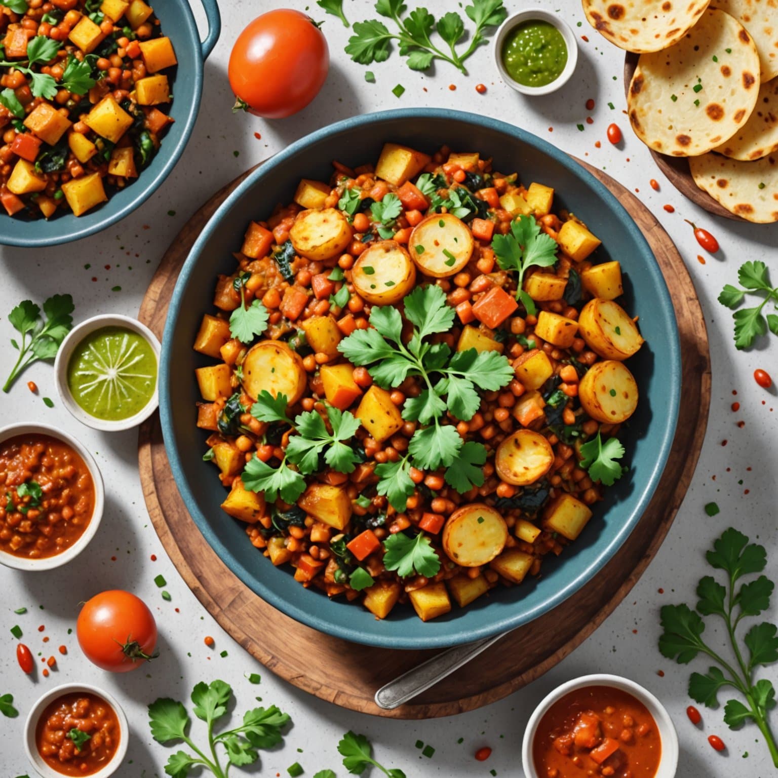 Geeta tante sin potet- og grønnsaksbhaji