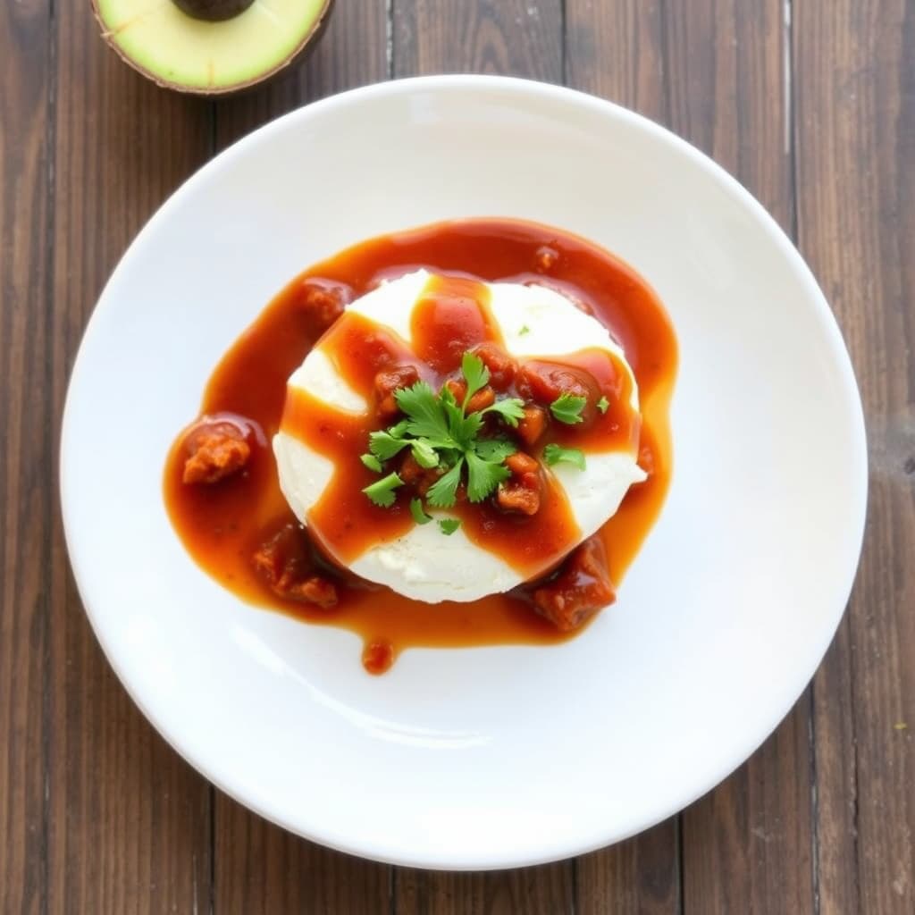 Geitost med chile Morita og piloncillo-saus