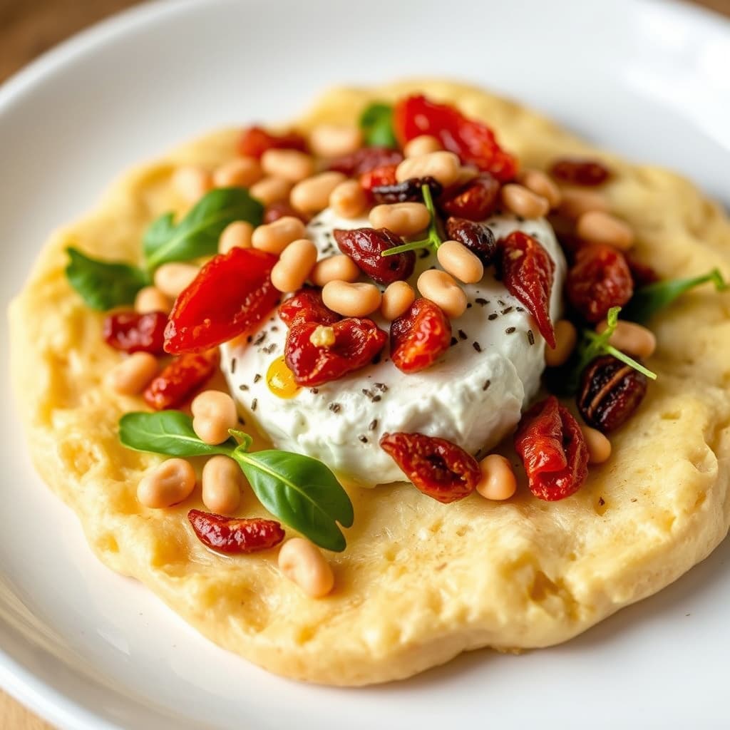 Geitost med soltørkede tomater og pinjekjerner