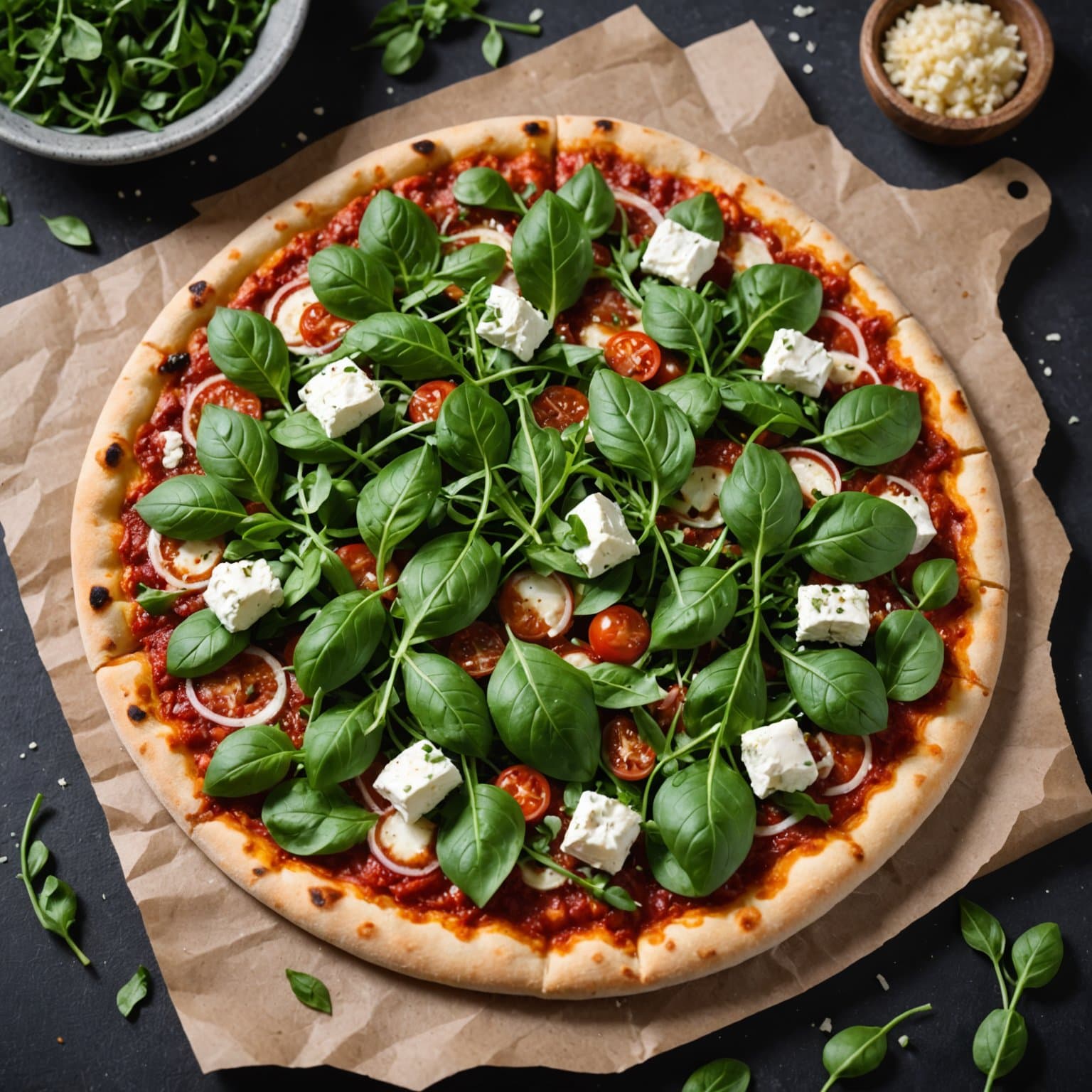 Geitost- og ruccolapizza – uten rød saus!