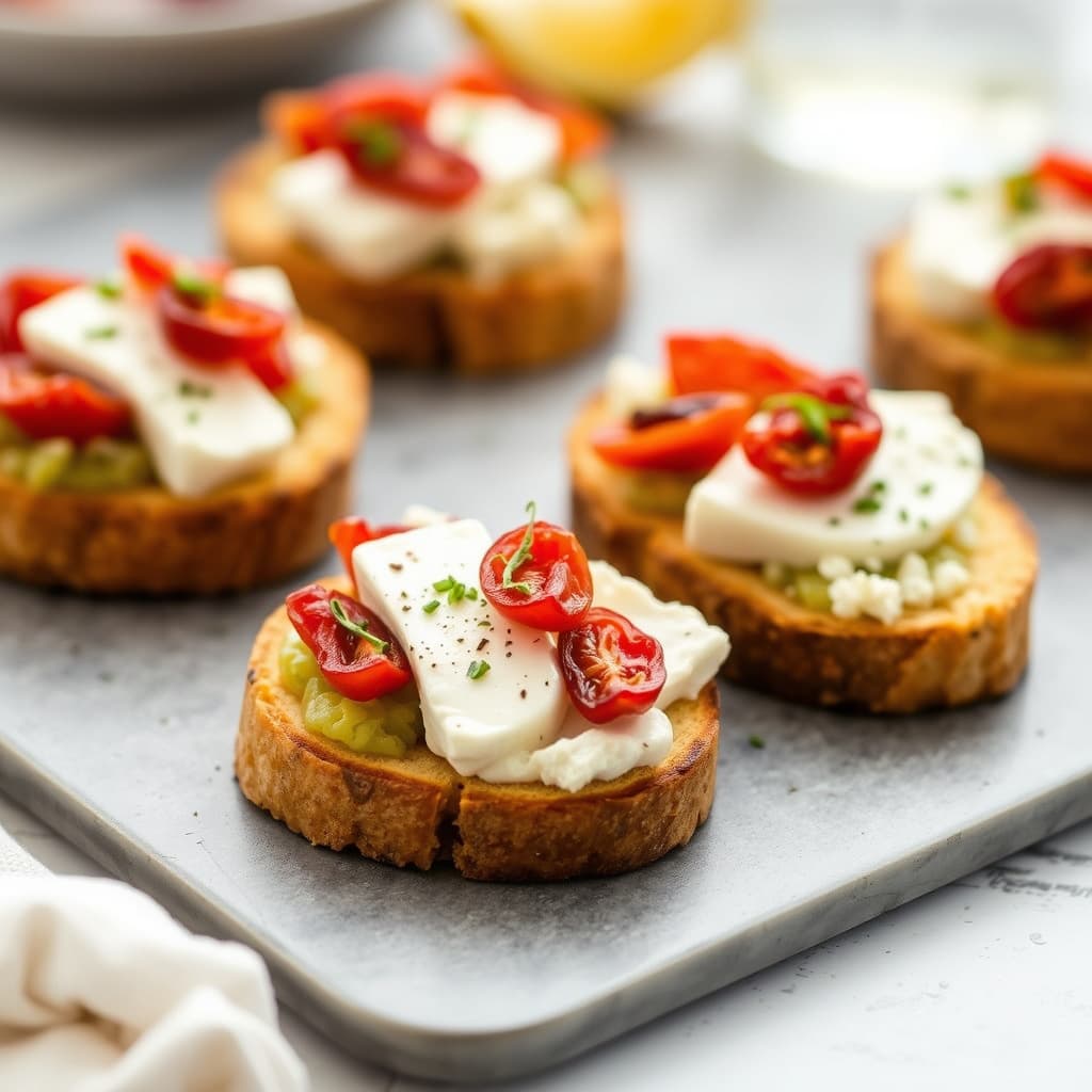 Geitost og soltørkede tomattartiner