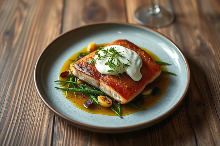 Hot-smoked laks med tarragon-krème fraîche