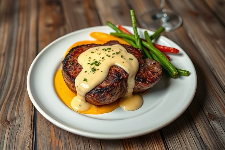Panert ribeye-biff med béarnaise (Entrecôte Béarnaise)