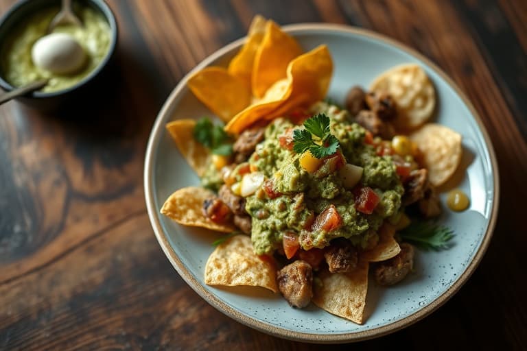 Aspargessalsa med guacamole og chips