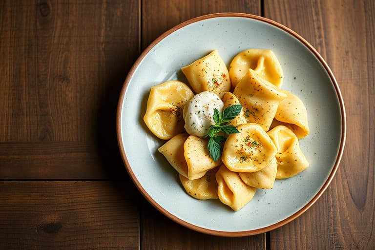 Tortellini gratinert med sopp og pastinakk "Béchamel"