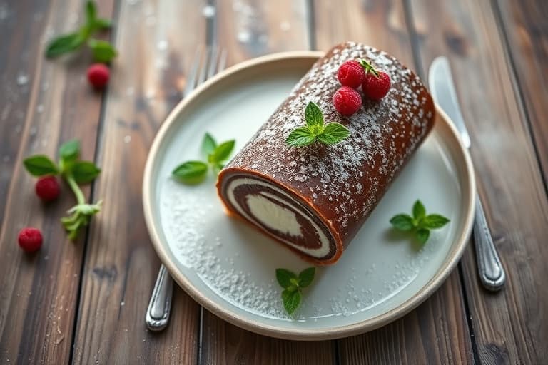Frossen sjokolade-peppermint Bûche de Noël