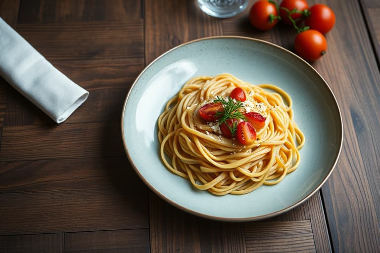 Pasta med grønnsaker, geitost og rosiner
