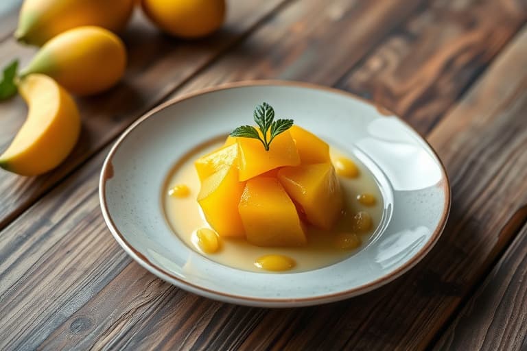 Mango-ingefær-iskrem