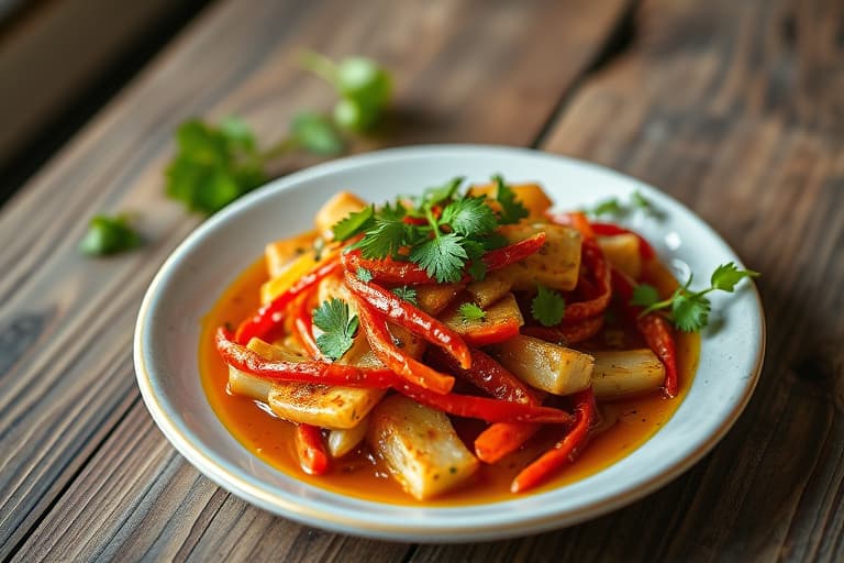 Rødfargepepper, koriander, valnøtt og jalapeñorelish