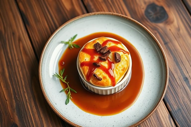 Sjokoladesouffléer med kremet karamellsaus