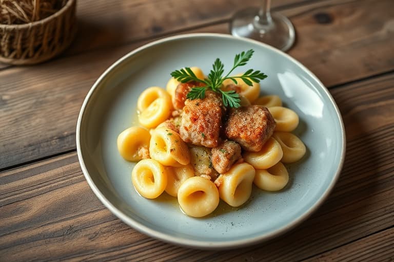Ristet unge kanin med gnocchi og frikassé av vårens grønnsaker, spinatpuré og morellskum